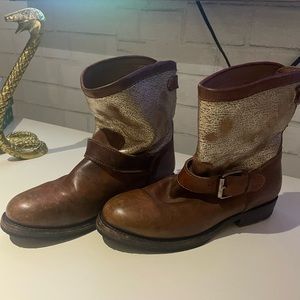 ASH Gold Distressed Boot